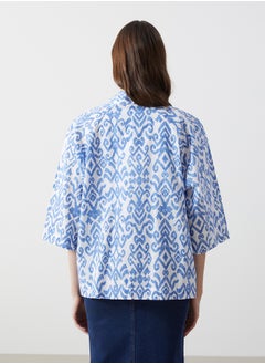LC WAIKIKI Shawl Collar Oversize Linen Blend Women's Kimono  - Image 4