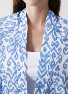 LC WAIKIKI Shawl Collar Oversize Linen Blend Women's Kimono  - Image 3