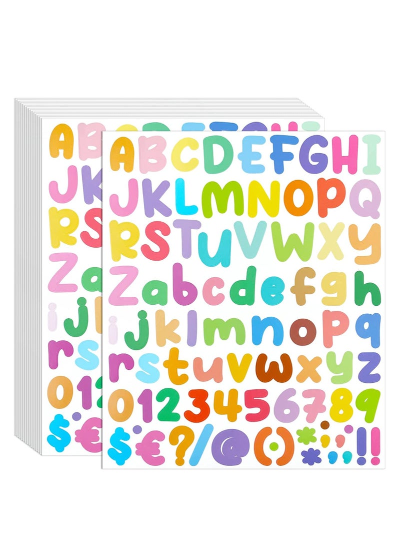 KASTWAVE 16 ورقة ملصقات حرفية، 1296 قطعة ملصقات أرقام صندوق البريد ذاتية اللصق من الفينيل مقاومة للماء، ملصقات حروف وأرقام لصندوق البريد، النافذة، الباب، رقم العنوان (1 بوصة) - Image 1