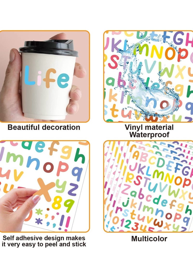 KASTWAVE 16 ورقة ملصقات حرفية، 1296 قطعة ملصقات أرقام صندوق البريد ذاتية اللصق من الفينيل مقاومة للماء، ملصقات حروف وأرقام لصندوق البريد، النافذة، الباب، رقم العنوان (1 بوصة) - Image 3