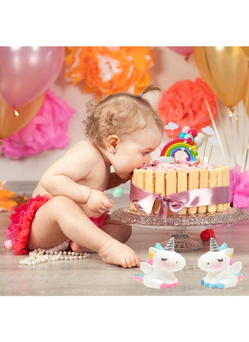 SYOSI - Unicorn Cake Topper Kit, Good Unicorn Cake Topper Cloud Rainbow Star Balloon Cake, 15 Pcs Topper Cake Decorations Stand Up Wafer, for Birthday Wedding Baby Shower Party, Kids Happy Birthday Party - Image 1