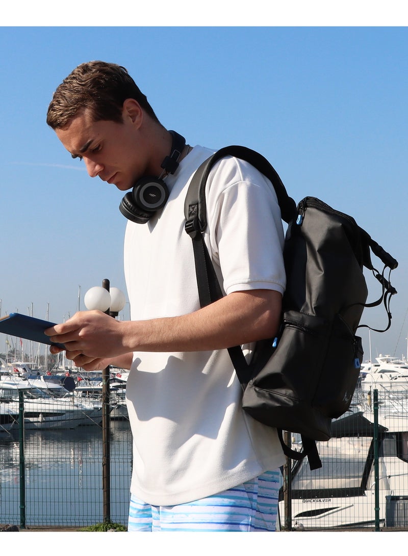 Anemoss Laptop Backpack, Waterproof Backpack for Women and Men, Work Bag with Laptop Compartment, 15-inch Laptop and Notebook, Backpack for Travel Hiking, Black - Image 5