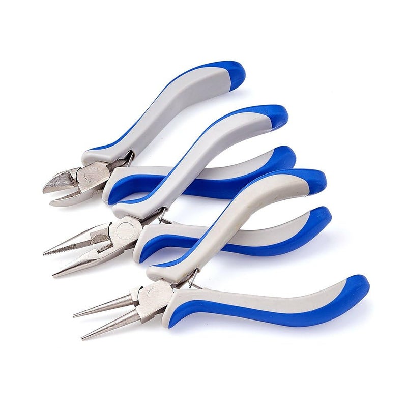Bukela DIY Jewelry Tool Carbon Steel Pliers Sets 3pcs, Round Nose Pliers Side Cutting Wire Cutters, Home Handmade Crafts Kits Gardening, Making Fix Tool Set - Image 1