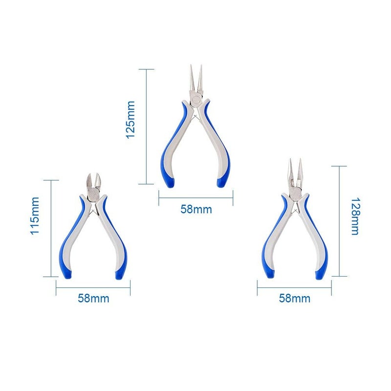 Bukela DIY Jewelry Tool Carbon Steel Pliers Sets 3pcs, Round Nose Pliers Side Cutting Wire Cutters, Home Handmade Crafts Kits Gardening, Making Fix Tool Set - Image 2