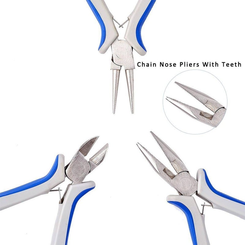 Bukela DIY Jewelry Tool Carbon Steel Pliers Sets 3pcs, Round Nose Pliers Side Cutting Wire Cutters, Home Handmade Crafts Kits Gardening, Making Fix Tool Set - Image 3