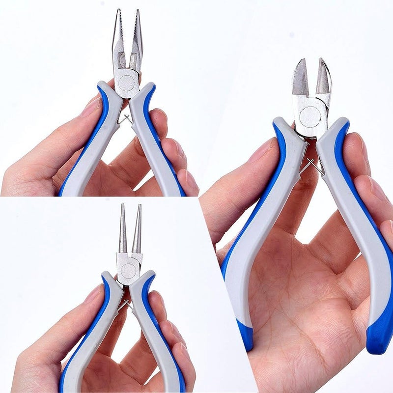 Bukela DIY Jewelry Tool Carbon Steel Pliers Sets 3pcs, Round Nose Pliers Side Cutting Wire Cutters, Home Handmade Crafts Kits Gardening, Making Fix Tool Set - Image 5