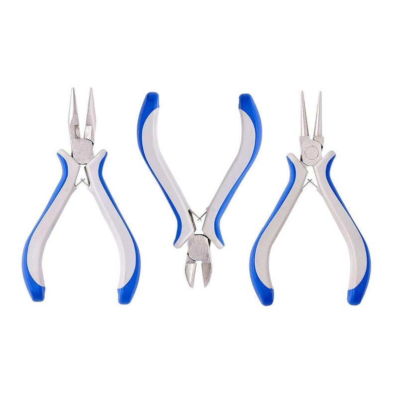 Bukela DIY Jewelry Tool Carbon Steel Pliers Sets 3pcs, Round Nose Pliers Side Cutting Wire Cutters, Home Handmade Crafts Kits Gardening, Making Fix Tool Set - Image 4