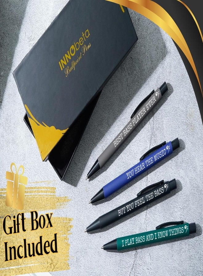 InnoBeta Bass Player Gifts: Ballpoint Pen Set of 4, Perfect Bass Guitar Gifts for Men & Women on Birthday and Christmas - Image 3