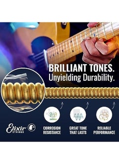 ELIXIR Strings, Electric Guitar Strings, Nickel Plated Steel with NANOWEB Coating, Longest-Lasting Bright Tone with Comfortable Feel, 6 String Set, Light 10-46  - Image 3