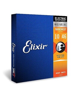 ELIXIR Strings, Electric Guitar Strings, Nickel Plated Steel with NANOWEB Coating, Longest-Lasting Bright Tone with Comfortable Feel, 6 String Set, Light 10-46  - Image 1