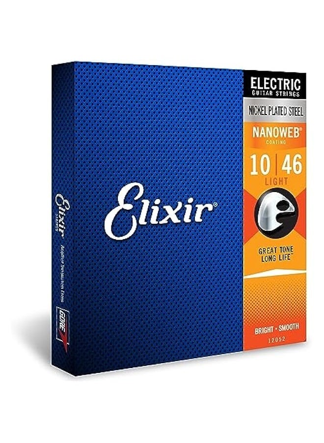 ELIXIR - Strings, Electric Guitar Strings, Nickel Plated Steel with NANOWEB Coating, Longest-Lasting Bright Tone with Comfortable Feel, 6 String Set, Light 10-46 - Image 1