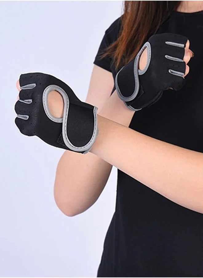 ستايلي Contrast Trim Peep Arm Back Weight Lifting Gloves