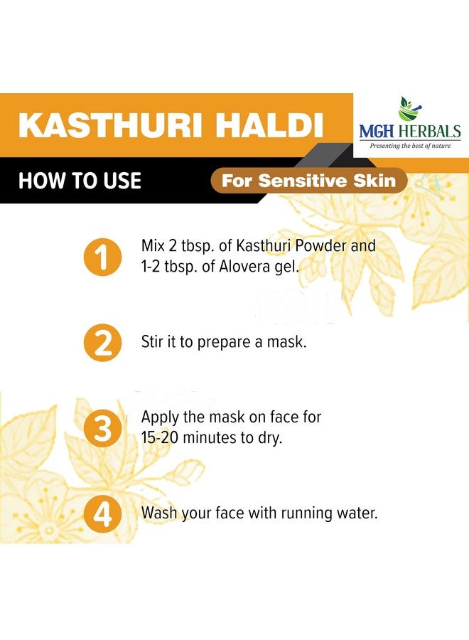 MGH Herbals Kasturi Haldi Powder For Face (100 Grams) | Wild Turmeric Powder For Glowing Skin| Kasturi Manjal | 100% Natural, Chemical-Free, Perseverative-Free, Non-Gmo)  - Image 4