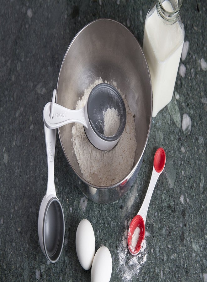 Mobi POP Silicone Imperial and Metric, Measuring Cups, white and gray - Image 3