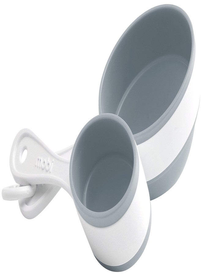 Mobi POP Silicone Imperial and Metric, Measuring Cups, white and gray - Image 1