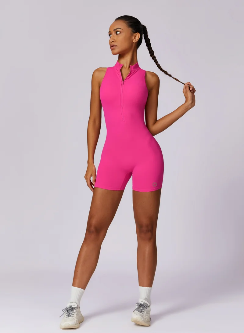 KAWN.YOGA Womens High-Neck Low Back Sleeveless Scrunch Jumpsuit