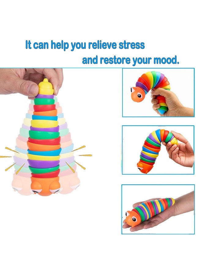 Ailimy Fidget Slug 3D Printed Articulated Caterpillar Slug Fidget Toy Articulating Stimulation Toy Stress Relief Sound Sensory Toy Sensory Slug  - Image 2