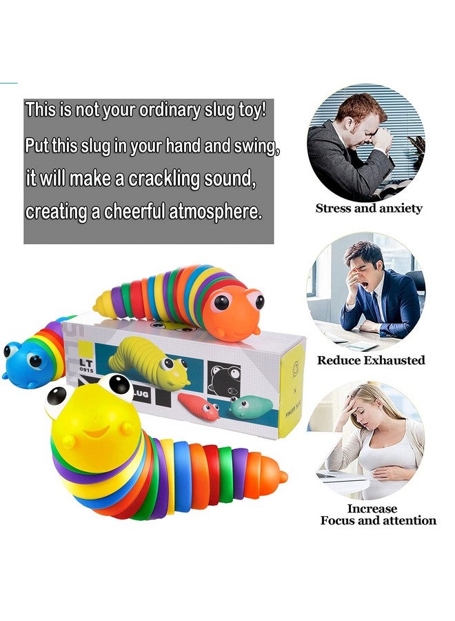 Ailimy Fidget Slug 3D Printed Articulated Caterpillar Slug Fidget Toy Articulating Stimulation Toy Stress Relief Sound Sensory Toy Sensory Slug  - Image 5