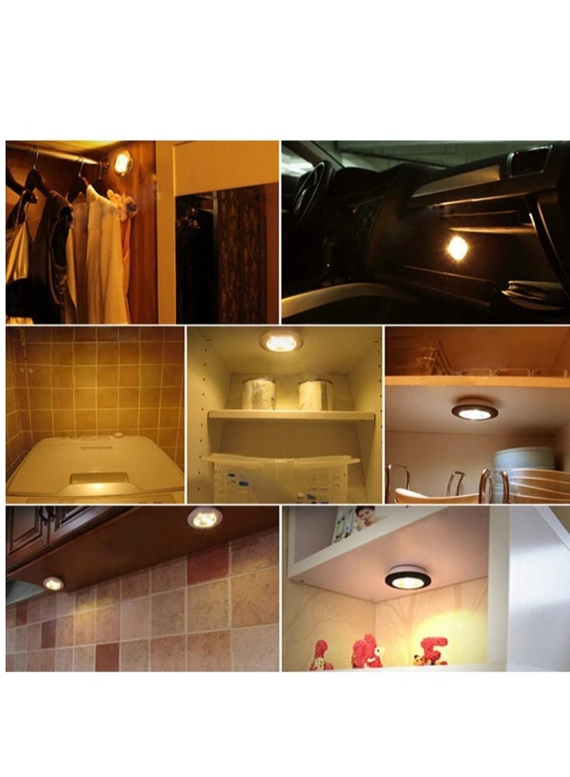 ELTRAZONE Stick On Dimmable Mini LED Lights, Under Cabinet Light, Battery Operated Closet Wall Lamp with Remote, for Bedroom Kitchen, Set of 3. - Image 3