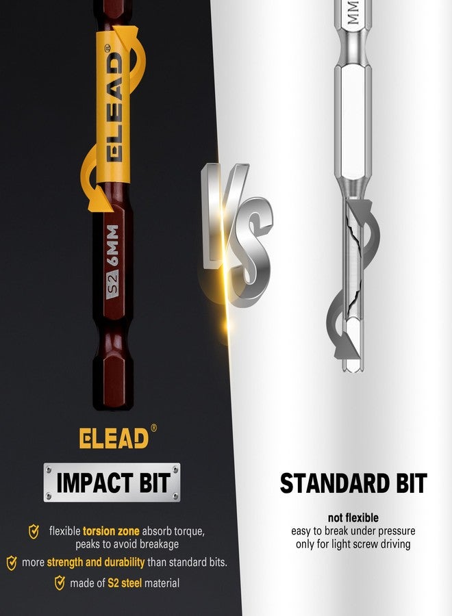 ELEAD مجموعة رؤوس مثقاب سداسية بمفتاح ألين مقاس 2.5 بوصة، مكونة من 21 قطعة: مجموعة مفاتيح ألين متينة ومقاومة للصدمات، ومجموعة رؤوس مفكات براغي سداسية مغناطيسية قوية تدوم طويلًا، بمقاسات SAE ومترية، مناسبة للميكانيكا والسيارات والأثاث والإصلاحات المنزلية. - Image 4
