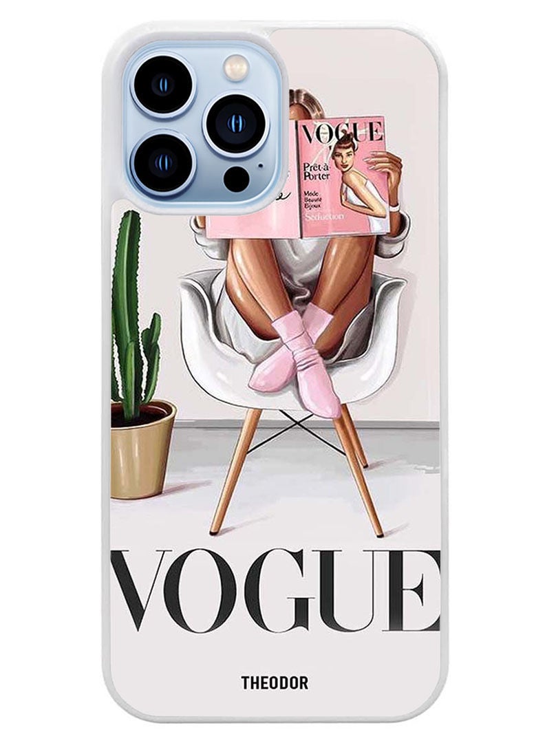 Theodor Protective Case Cover For APPLE IPHONE 14 Pro Vogue Art(White Bumper) - Image 1