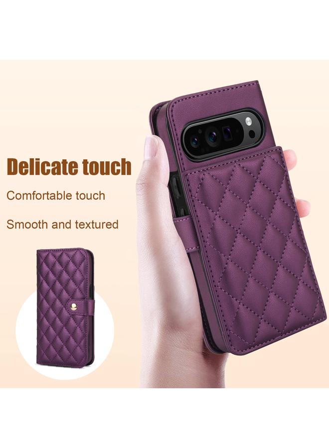 اس-توب جراب هاتف Google Pixel 9 Crossbody متعدد الوظائف من الجلد على شكل معين - Image 3