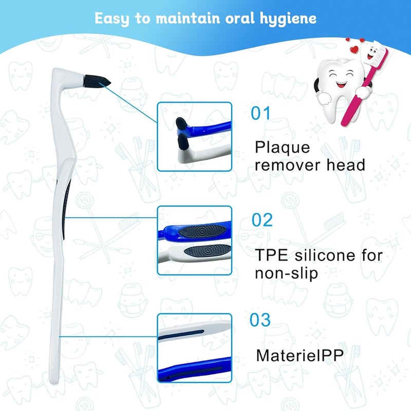 Ceonam 4-Pack Dental Tooth Stain Removers, Ergonomic Handle Design, Effective Plaque and Tartar Cleaning Tools for Adult Oral Care - Image 2