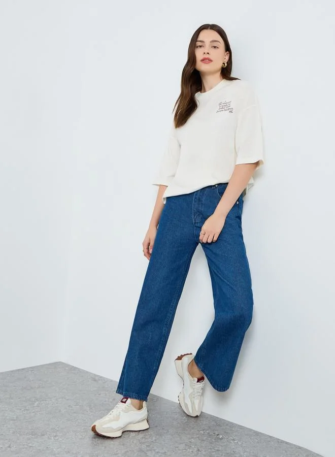 Women High Rise Wide Leg Jeans