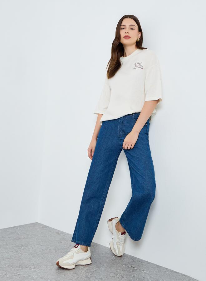 Styli Women High Rise Wide Leg Jeans - Image 1