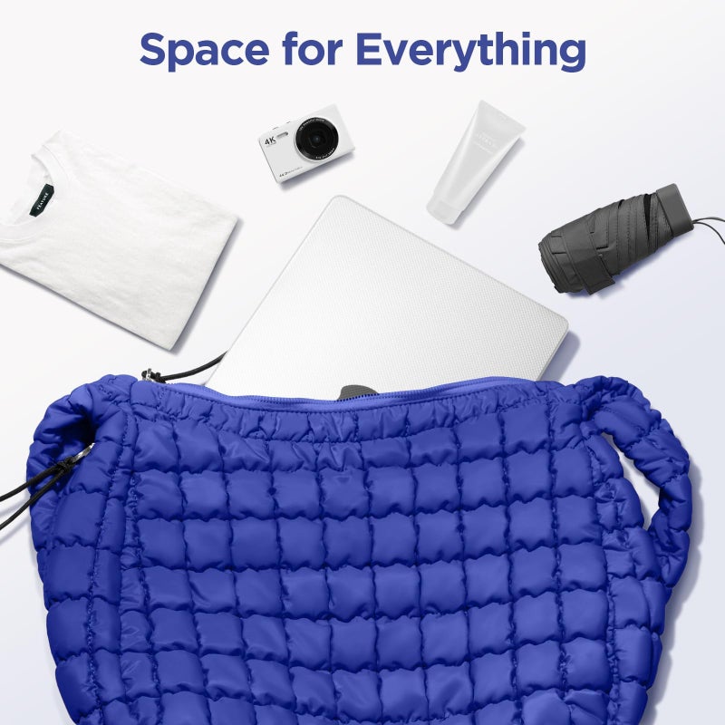 Babysun Puffer Tote Bag for Women Large Quilted Tote Bag Quilted Carryall Bag Soft Puffy Crossbody Bag Hobo Handbags Puff Purse - Image 4