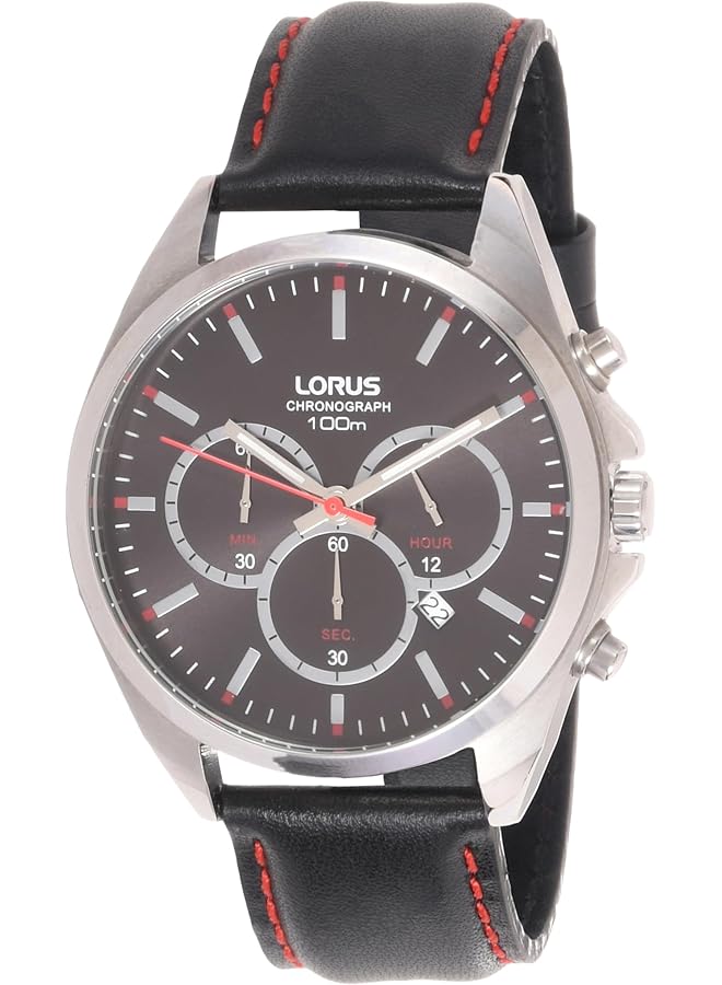 لوراس ساعة رياضية رجالية كوارتز تناظرية بسوار جلدي Rt369Gx9 - Image 1