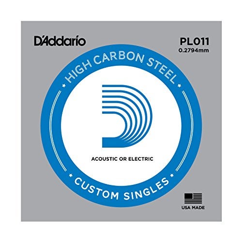 D'Addario PL011 Plain Steel 0.011 Single Guitar String - Image 1
