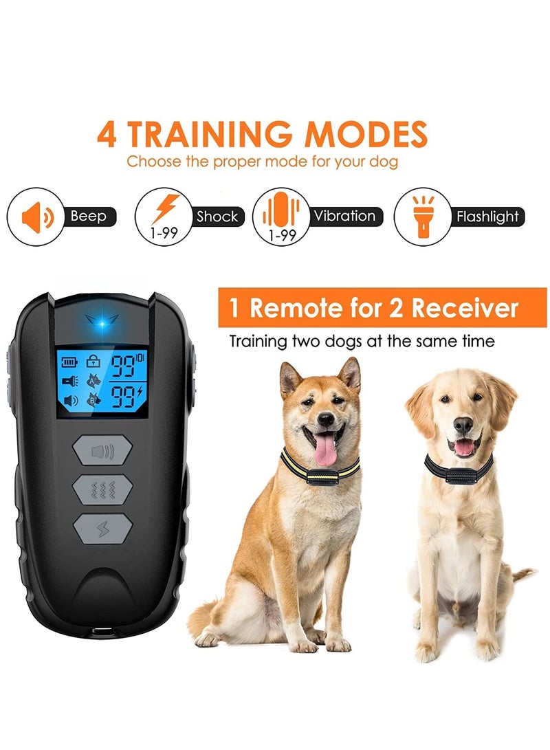 KASTWAVE Dog Training Collar for 2 Dogs with Remote, Waterproof Rechargeable Electric Dog Shock Collar with Beep Vibration Safe Shock Adjustable 0 to 99 Levels Dog Training Set for Small Medium Large Dogs - Image 3