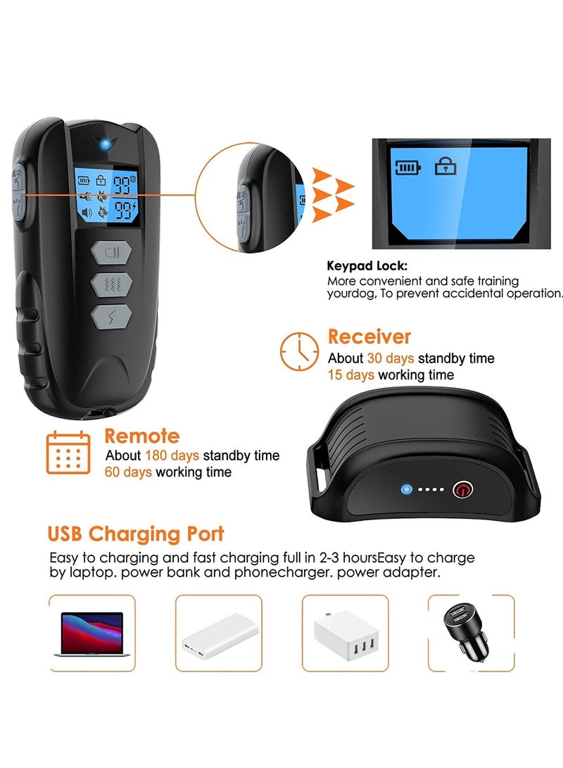 KASTWAVE Dog Training Collar for 2 Dogs with Remote, Waterproof Rechargeable Electric Dog Shock Collar with Beep Vibration Safe Shock Adjustable 0 to 99 Levels Dog Training Set for Small Medium Large Dogs - Image 4