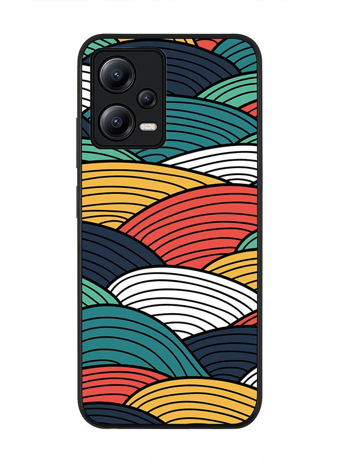 Stylizedd Rugged Black edge case for Poco X5 / Redmi Note 12 5G Slim fit Soft Case Flexible Rubber Edges Anti Drop TPU Gel Thin Cover - Woven Colors - Image 1
