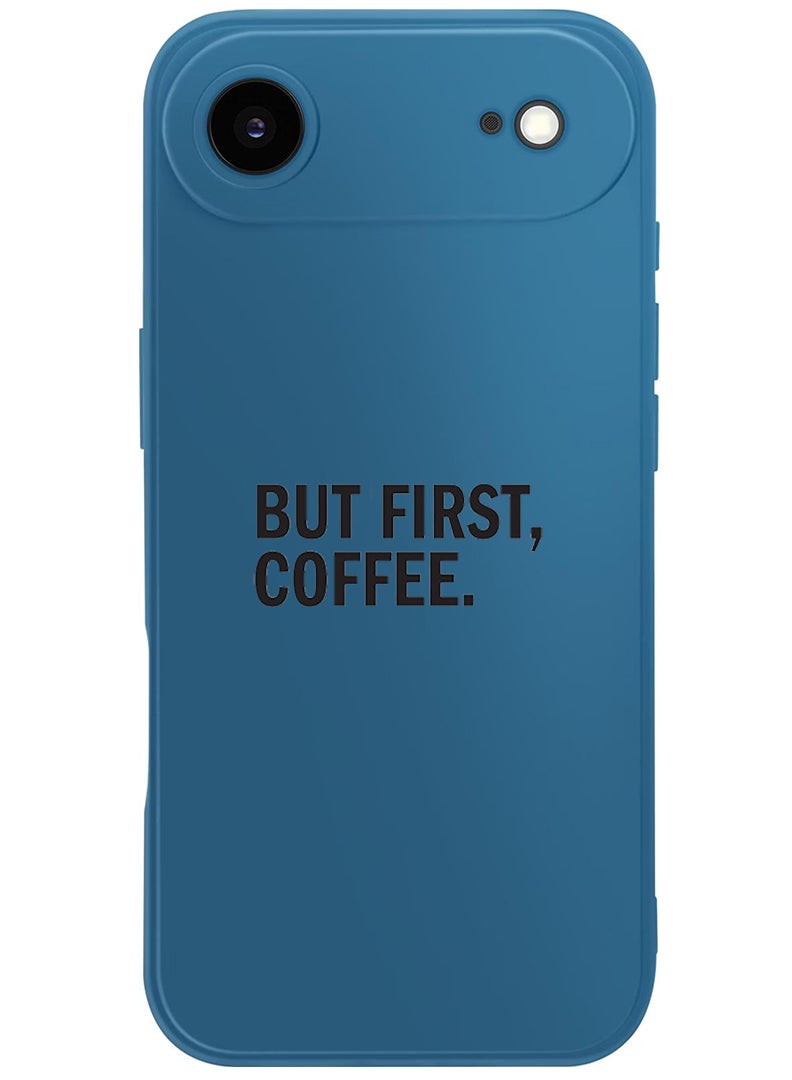 Theodor Protective Slim Fit Case Liquid Silicone Cover with Full Body Protection Anti-Scratch Shockproof Case For Apple iPhone 17 Air (Blue) Coffee First - Image 1