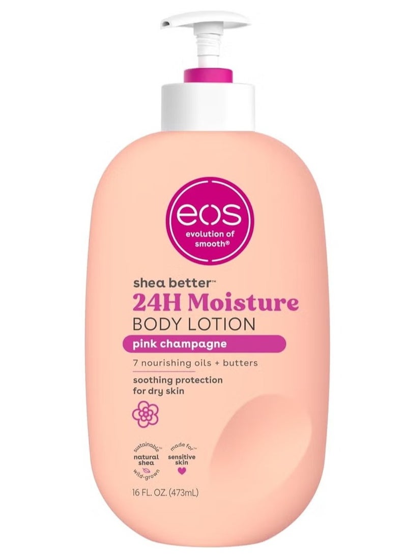 إي أو اس لوشن الجسم Shea Better المرطب لمدة 24 ساعة بلون الشمبانيا الوردي للبشرة الجافة 473 مل