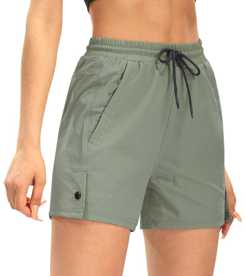AFITNE Women's Hiking Shorts Quick Dry Lightweight Golf Active Water Shorts with Pockets for Work Outdoor Camping Fishing Sage Green M - Image 1