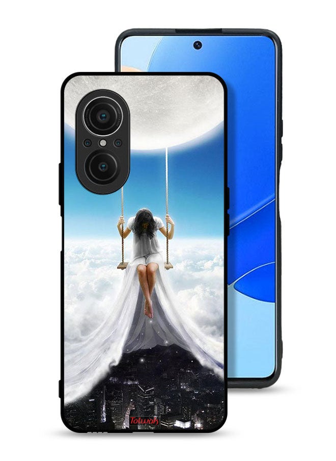 Tolwak Huawei nova 9 SE 5G Protective Case Cover Moon Clouds Town Art  - Image 1