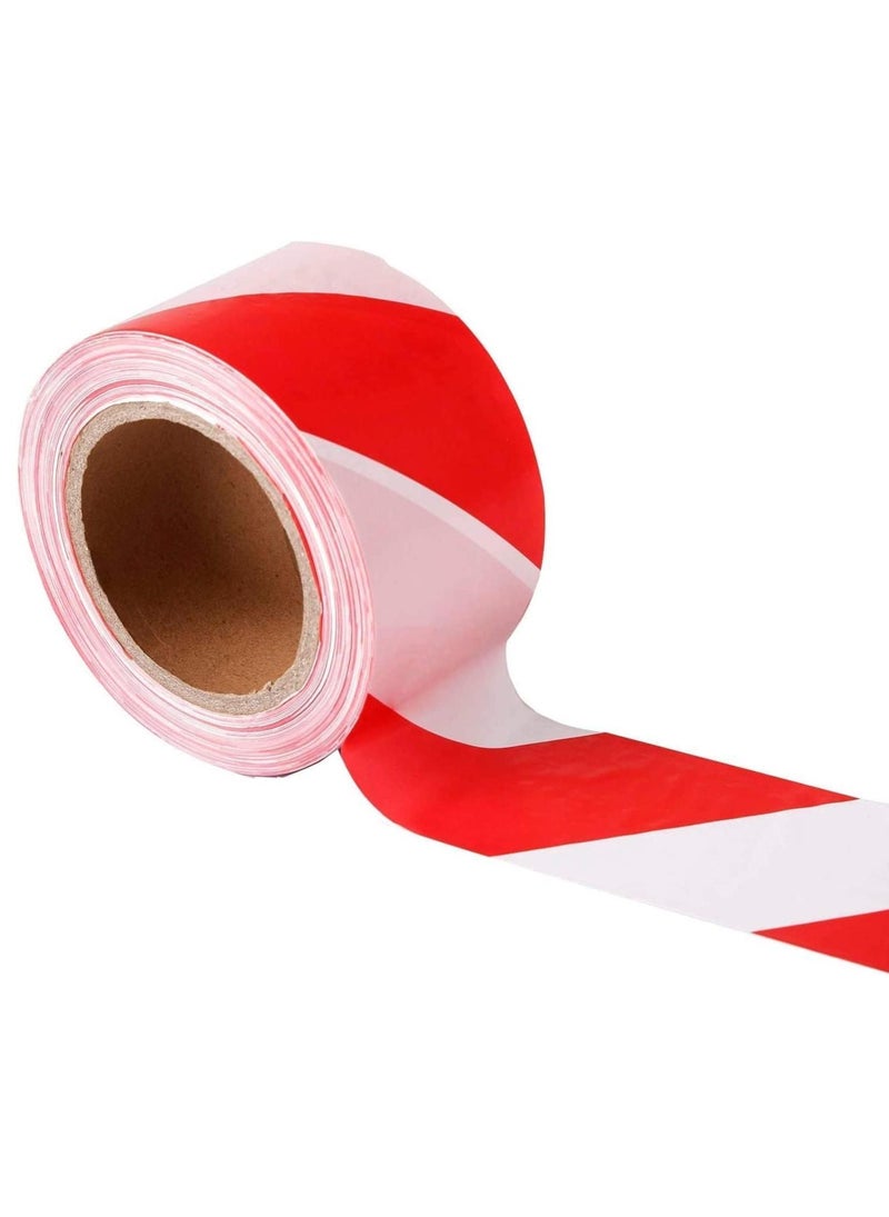 MARKQ شريط تحذير من المخاطر، شريط حاجز غير لاصق باللونين الأحمر والأبيض مقاس 3 بوصات × 100 ياردة، شريط بناء حاجز أمان حذر للمناطق الخطرة/الخطيرة - Image 1