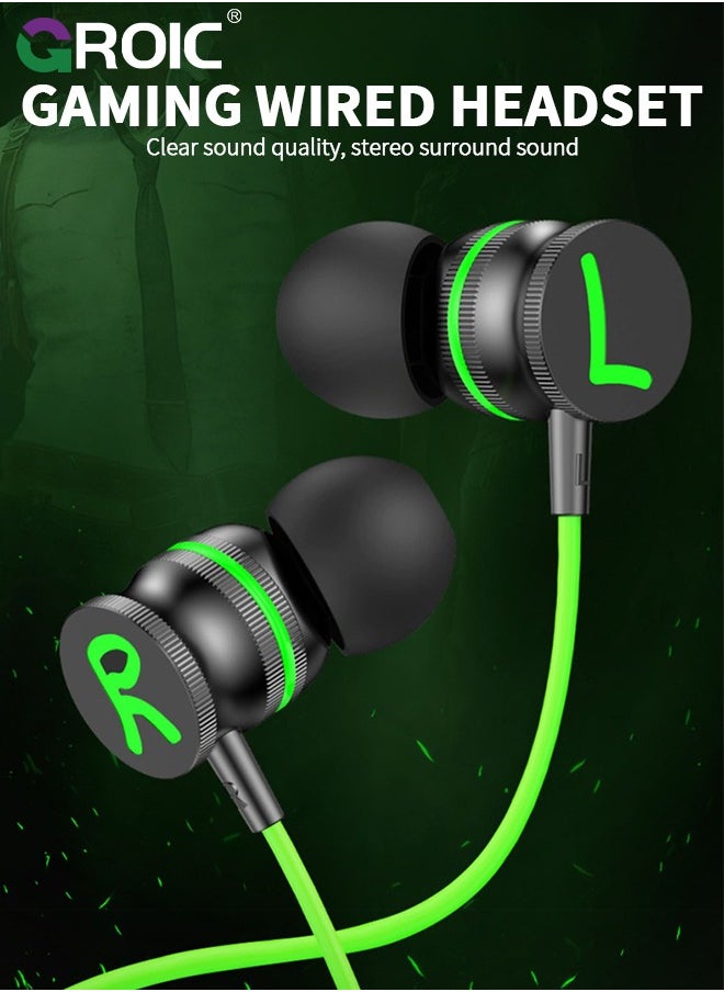 GROIC - Green Fusion Earbuds with Microphone, Long Lasting Wired Ear Buds, in-Ear with Memory Foam - Earphones with Mic and TYPE-C Jack - Image 1