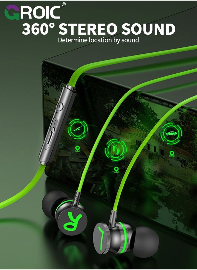 GROIC - Green Fusion Earbuds with Microphone, Long Lasting Wired Ear Buds, in-Ear with Memory Foam - Earphones with Mic and TYPE-C Jack - Image 1