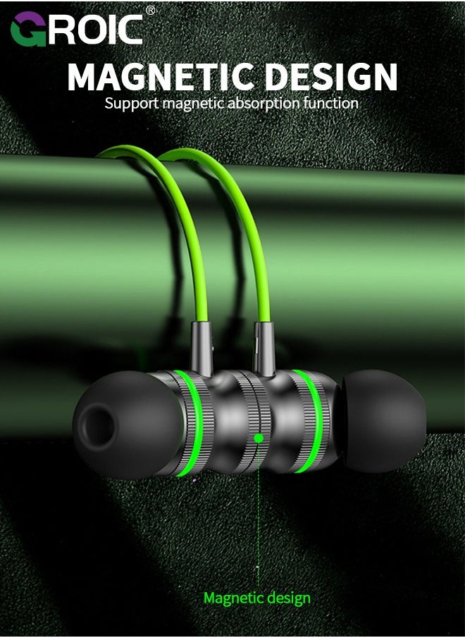 GROIC - Green Fusion Earbuds with Microphone, Long Lasting Wired Ear Buds, in-Ear with Memory Foam - Earphones with Mic and TYPE-C Jack - Image 1
