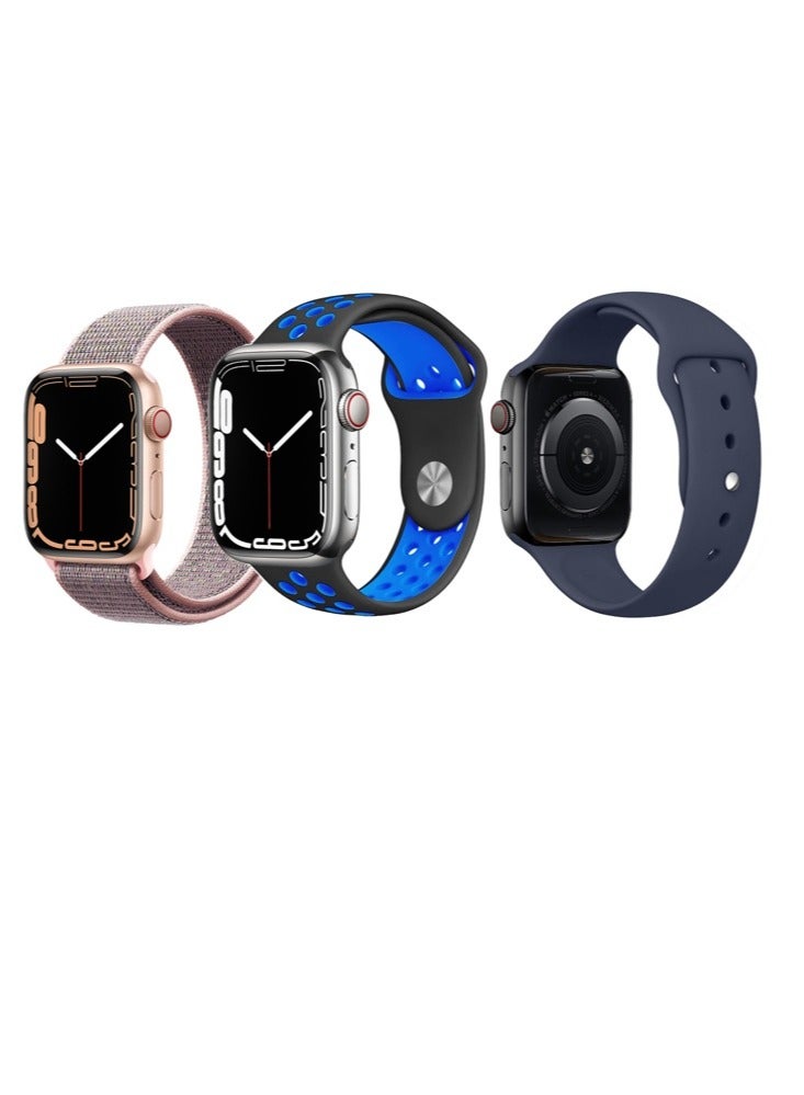 Perfii 3pcs Watch Bands Replacement for Apple Watch Strap Compatible with Apple Watch 49/46/45/44/42mm Series 10/9/8/7/6/5/4/SE/Ultra - Image 1