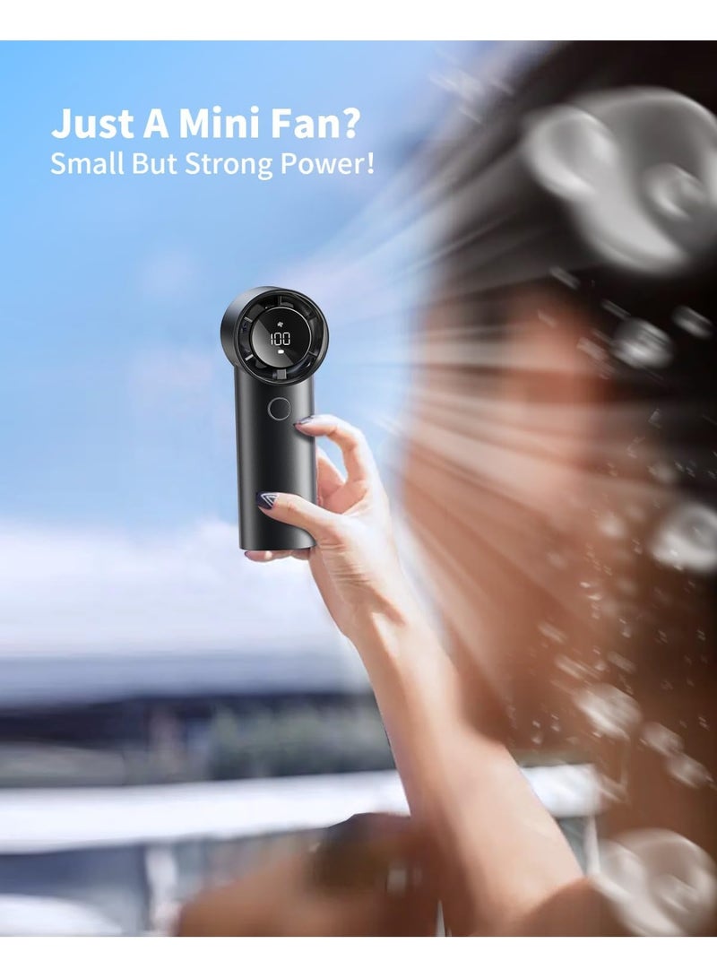 SUKILO Portable Handheld Turbo Fan with 5 Speed Adjustable Settings LED Digital Display Powerful Brushless Motor 6000mAh Battery Rechargeable Cooling Fan for Travel Desk Outdoor Use - Image 2