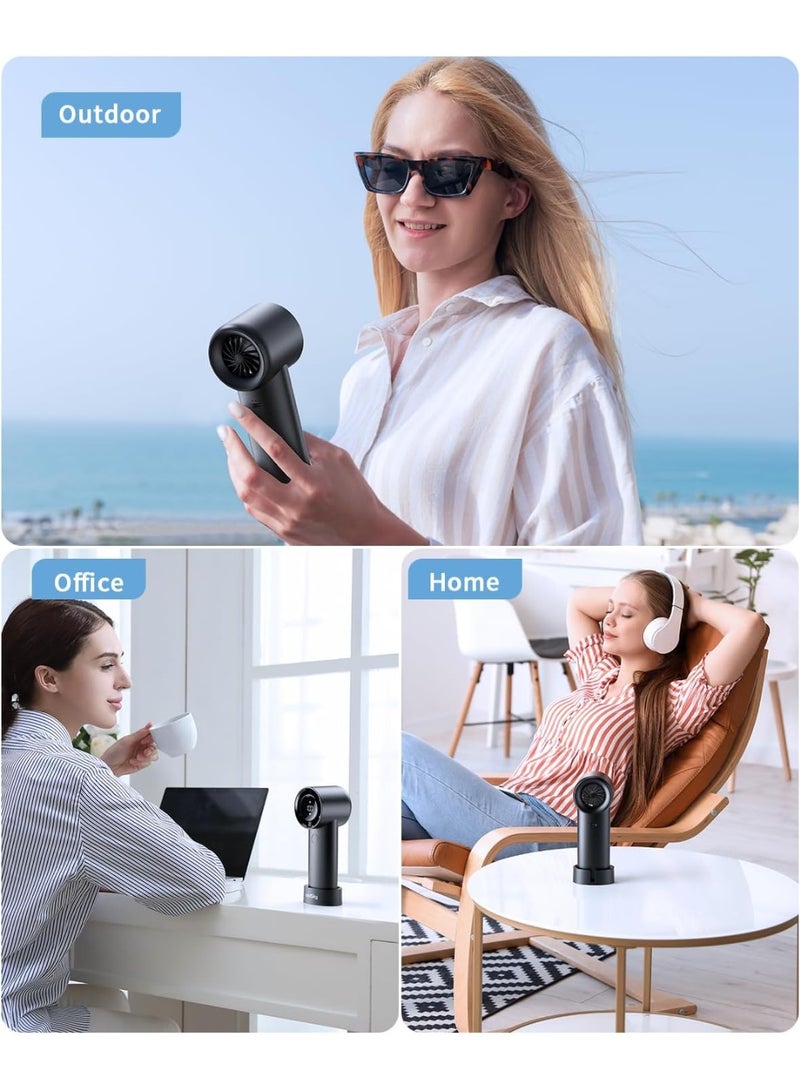 SUKILO Portable Handheld Turbo Fan with 5 Speed Adjustable Settings LED Digital Display Powerful Brushless Motor 6000mAh Battery Rechargeable Cooling Fan for Travel Desk Outdoor Use - Image 5