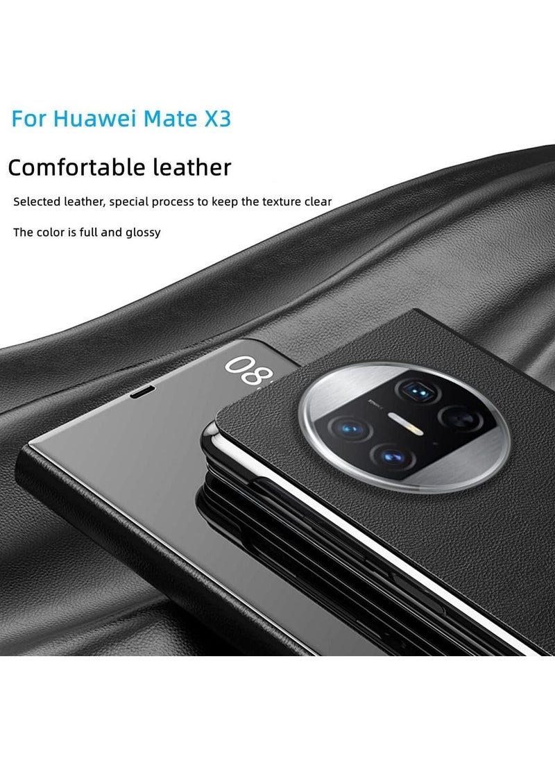 Generic - Smart Window Case Compatible with Huawei Mate X3 Plating Mirror Magnetic Suction Bracket Leather Cover Flip, Shockproof Anti-drop Cover - Image 1