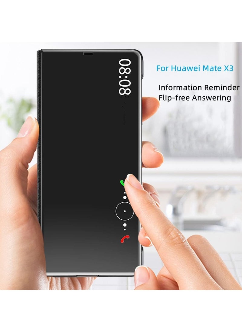 Generic - Smart Window Case Compatible with Huawei Mate X3 Plating Mirror Magnetic Suction Bracket Leather Cover Flip, Shockproof Anti-drop Cover - Image 1
