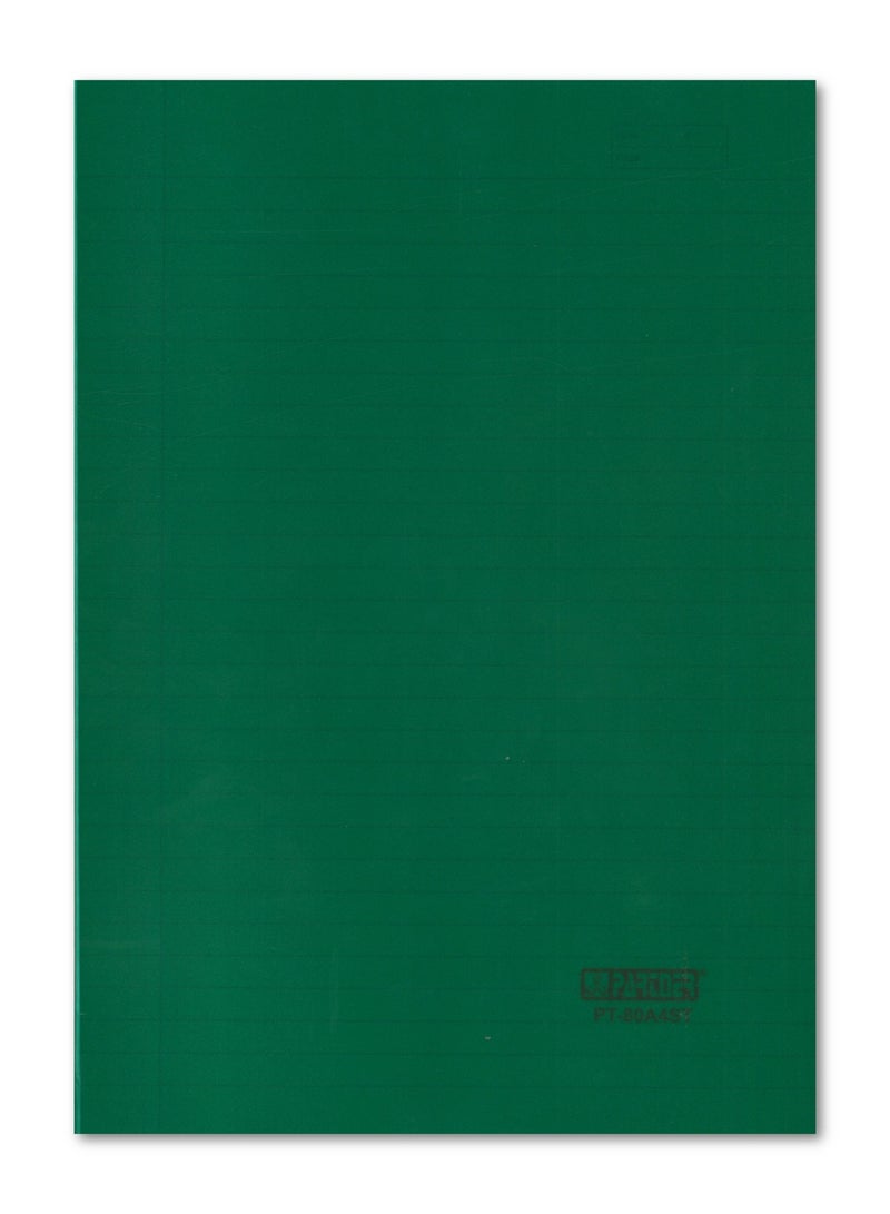 PARTNER 1-Piece A4 Size Single Line Notebook With Plastic Cover Dark Green - Image 1
