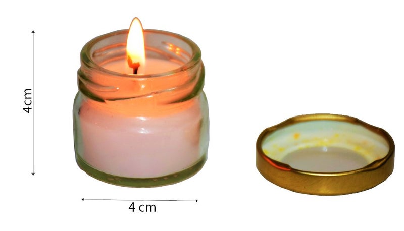 Pure Source India Scented Mini Travel Jar Candle 30 Gram Each Set of 4 pcs White unscented Candles - Image 3